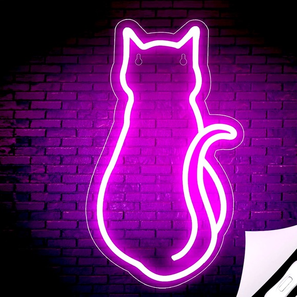 Urban Outfitters Other - Neon Pink Lounging Kitty Cat Kawaii Animal LED Neon Party Light Wall Dorm Decor